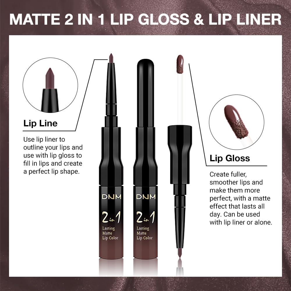 evpct dual-ended lip makeup set for easy liner and lipstick in one tool.