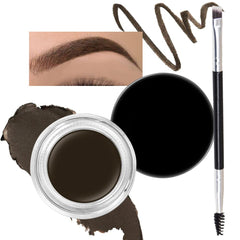 evpct Ebony Brow Pomade Kit with dual-ended brush for natural, long-lasting brow definition.