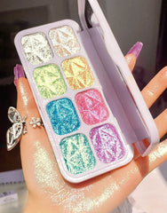 evpct eight-color face and cheek highlighter palette for natural contour glow