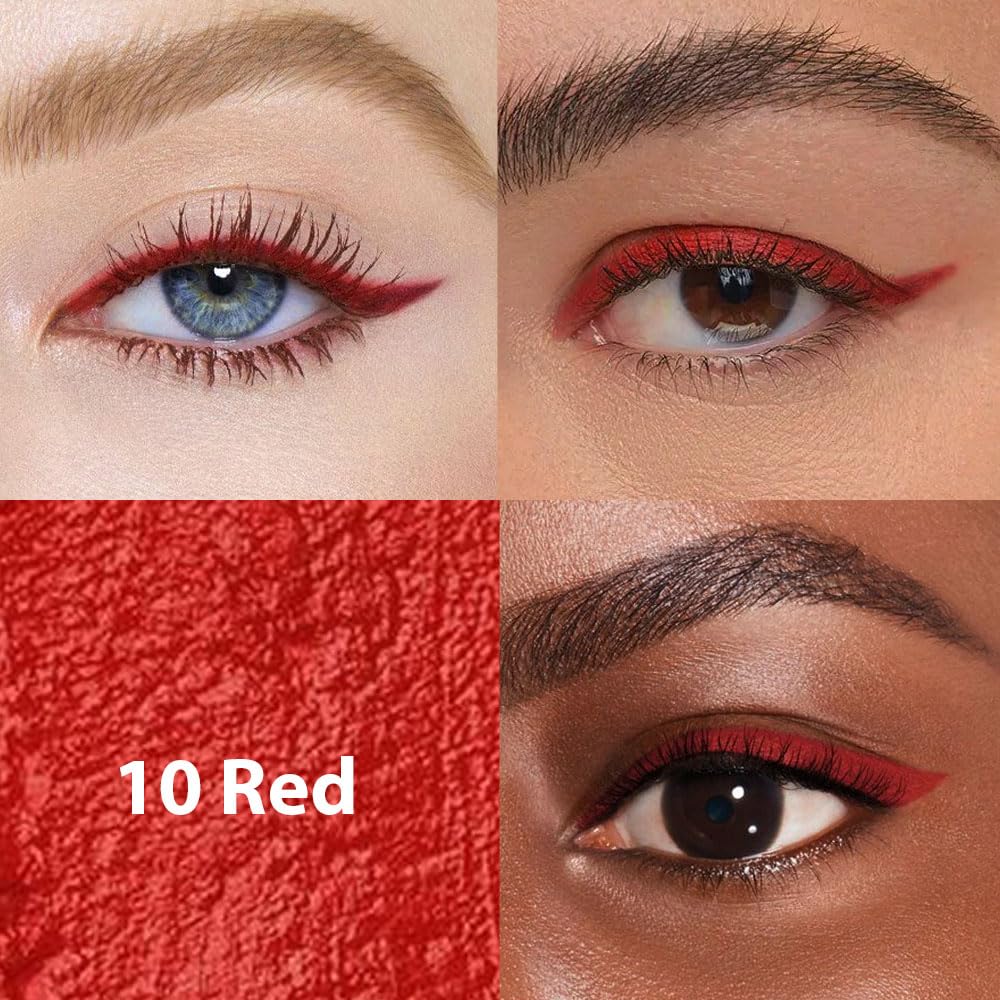 evpct eyeliner being applied on eyelid for precise winged look.