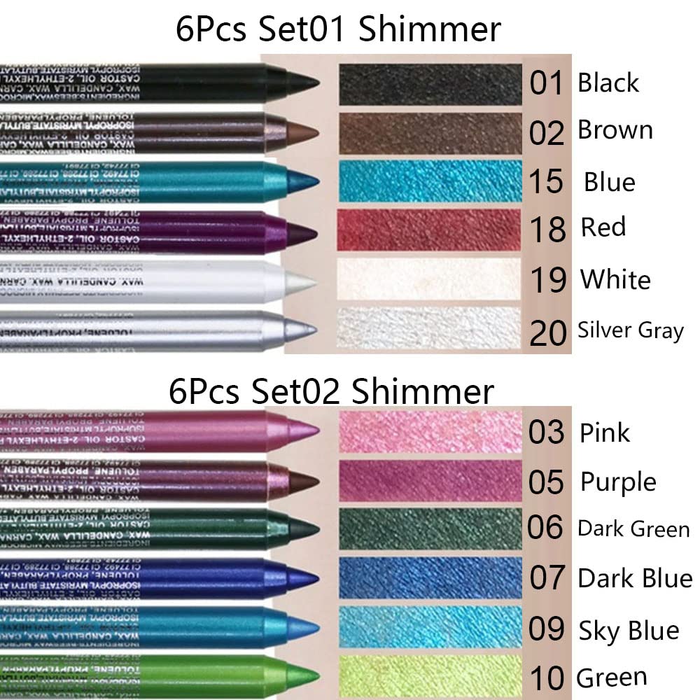 evpct eyeliner set with light blue shimmer adds fresh sparkle and smooth application