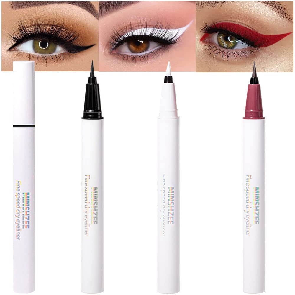 evpct white red black matte liquid eyeliner pens for bold eye definition and long wear.