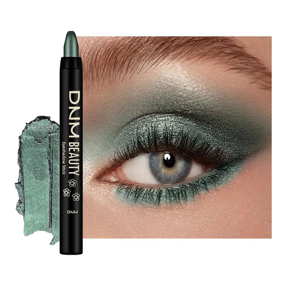 evpct Forest Green Shimmer eye shadow stick swatch showing blendable color