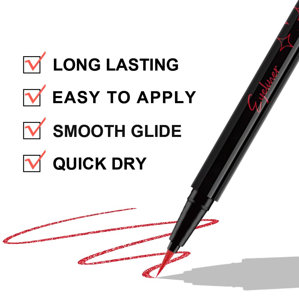 evpct glitter finish eyeliner on eye shows light-catching glow