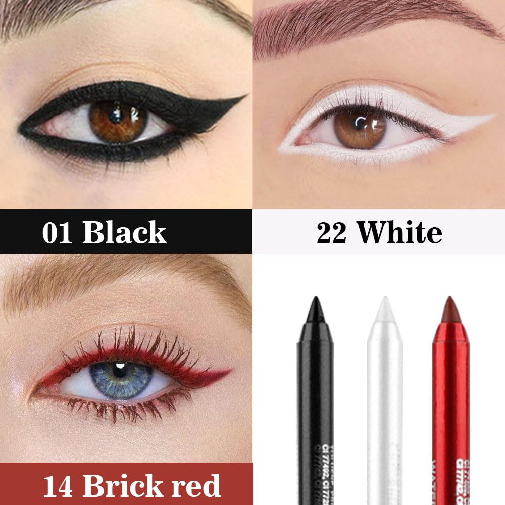 evpct glitter-finish eyeliner swatches showcase bold color options.