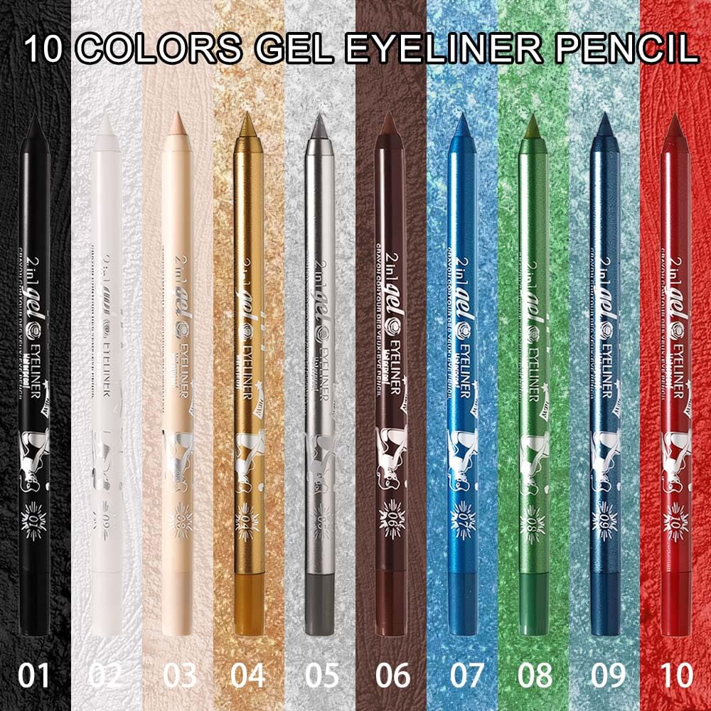 evpct waterproof eyeliner pencil with intense gold shimmer for all-day impact.