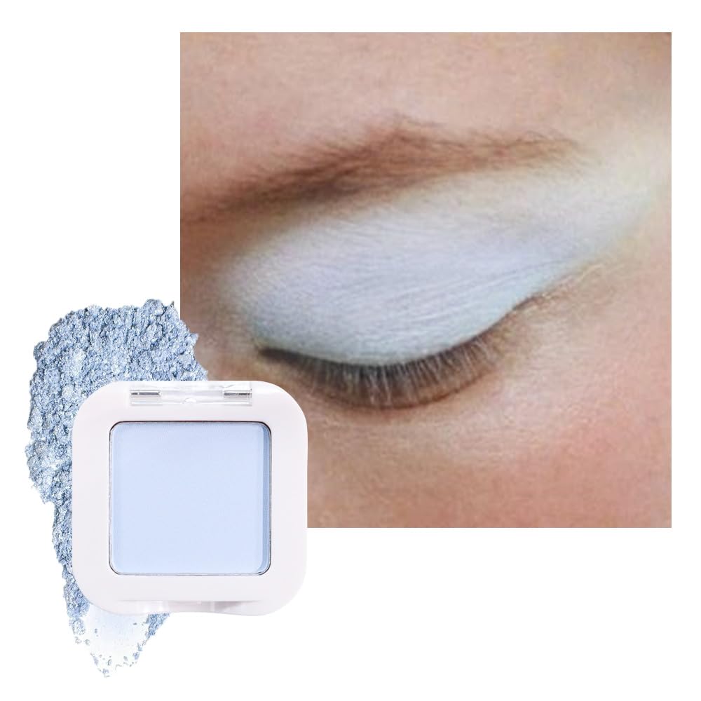 evpct Light Blue Matte Palette closeup showing rich pigment in a compact pan for crisp looks