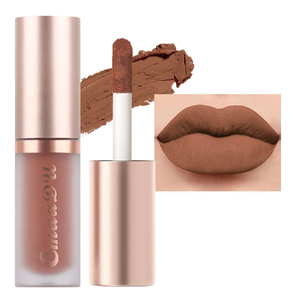 evpct light-nude soft-brown matte lipstick swatches for daily wear