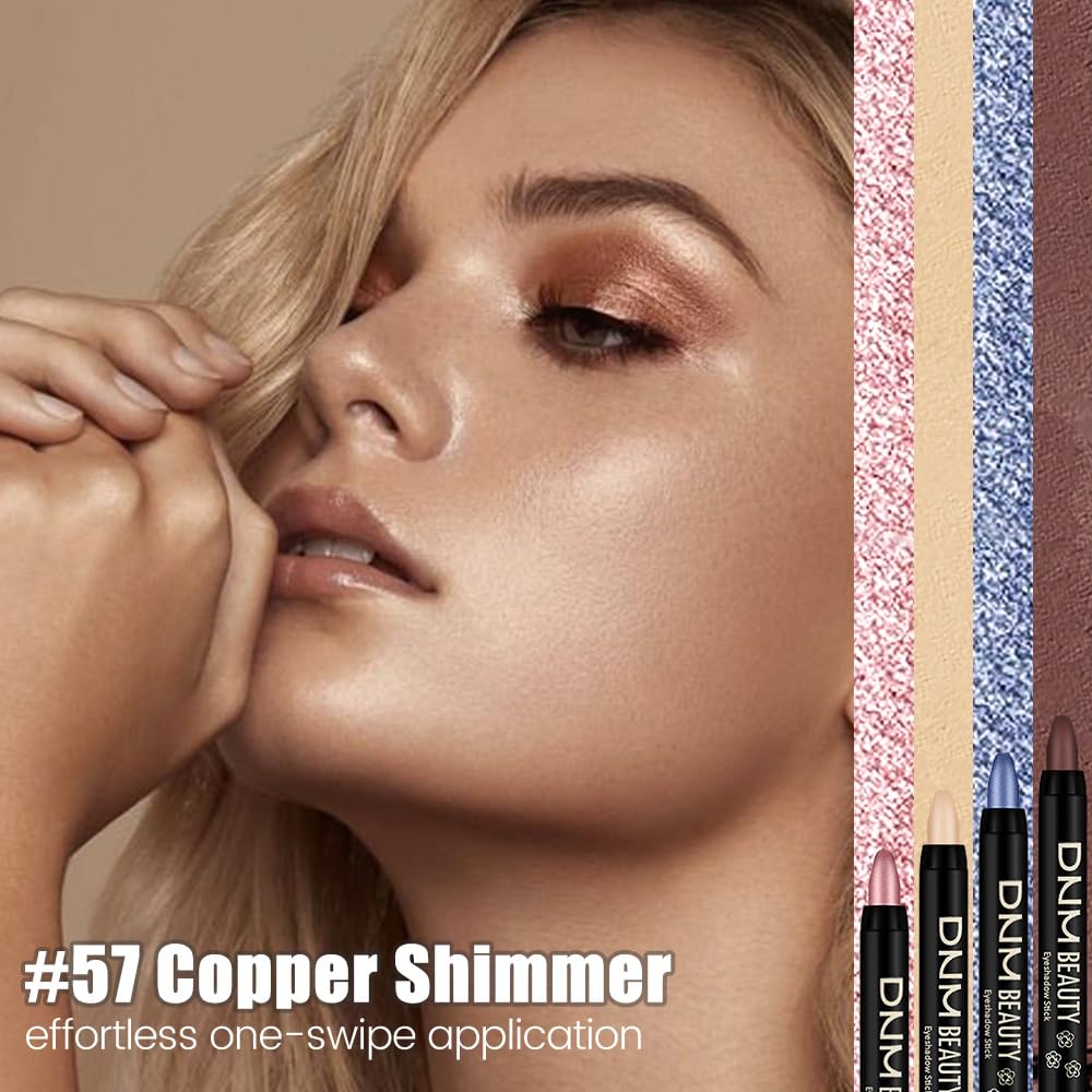 evpct long wear bronze shimmer eye shadow stick close-up shows crease-proof finish.
