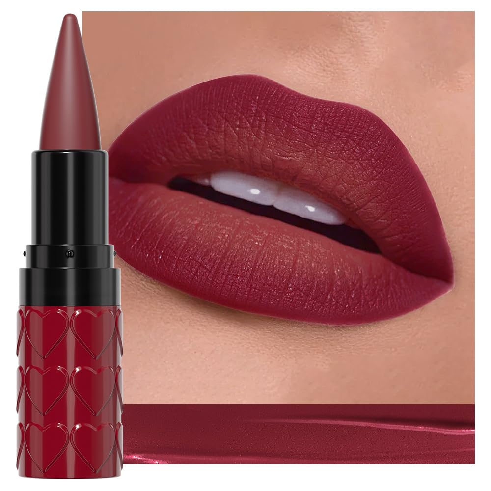 evpct maroon gradient lipstick application close-up with precise definition
