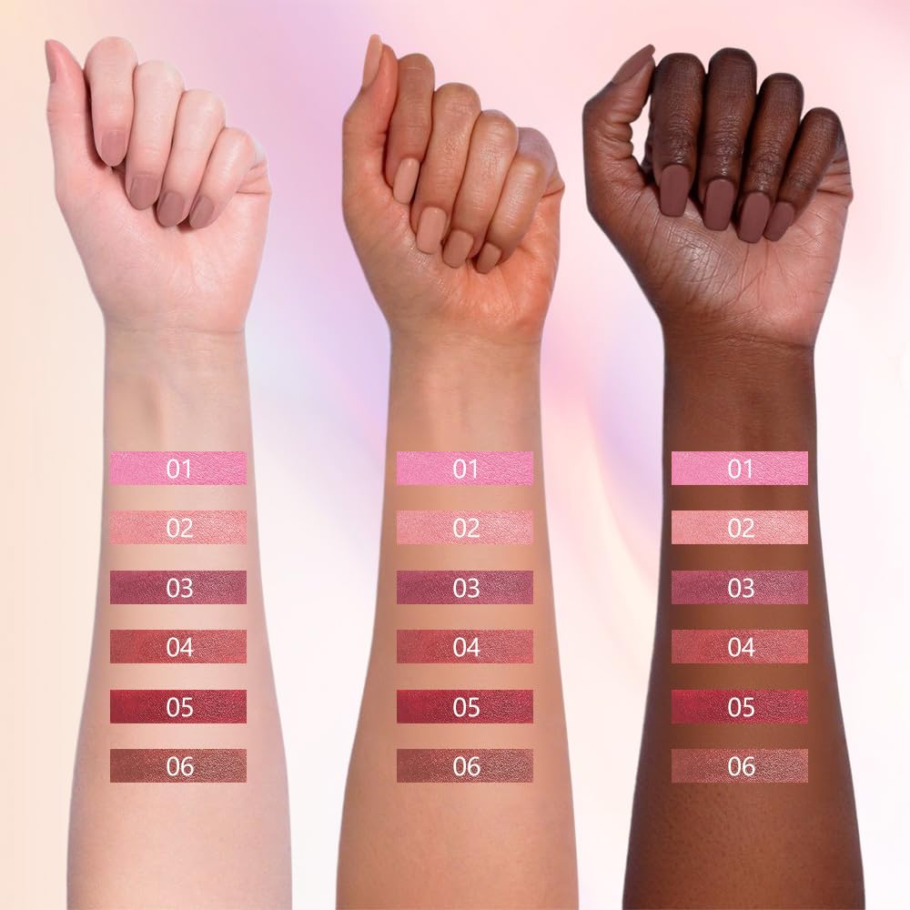evpct lipstick swatches display creamy texture and rich payoff