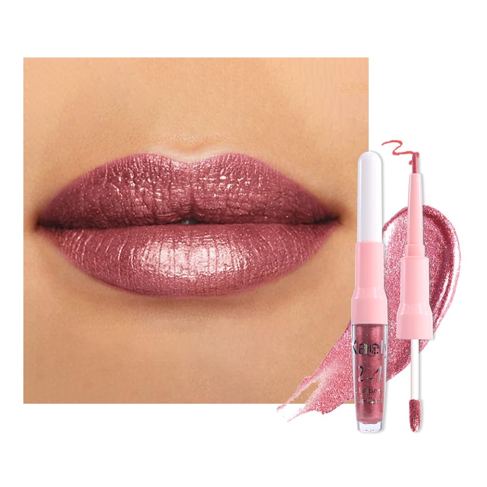 evpct mauve pink metallic lip liner for precise definition and long-lasting base