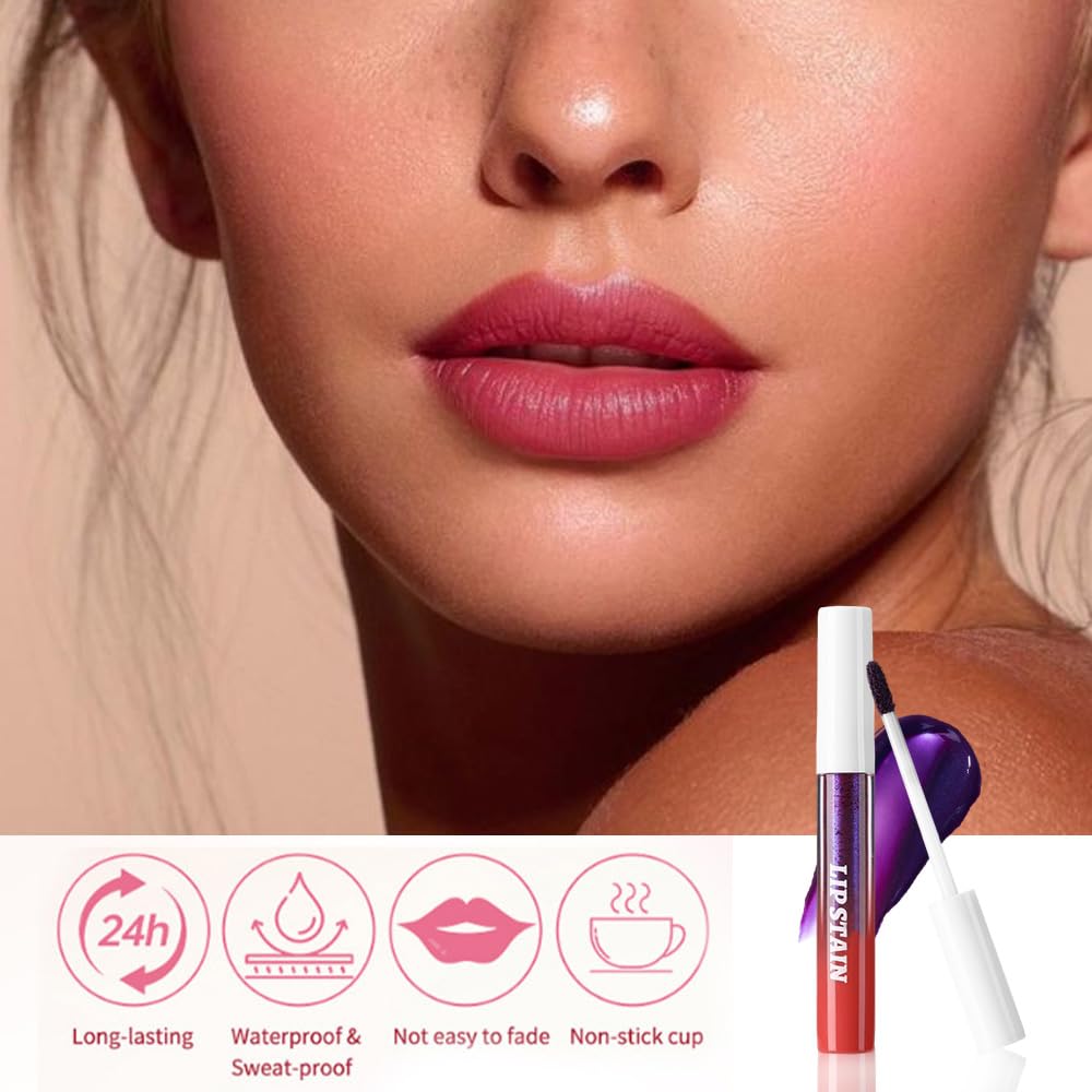 evpct Mauve Red Peel Off Lip Stain Tint closeup highlights rich pigment and edge