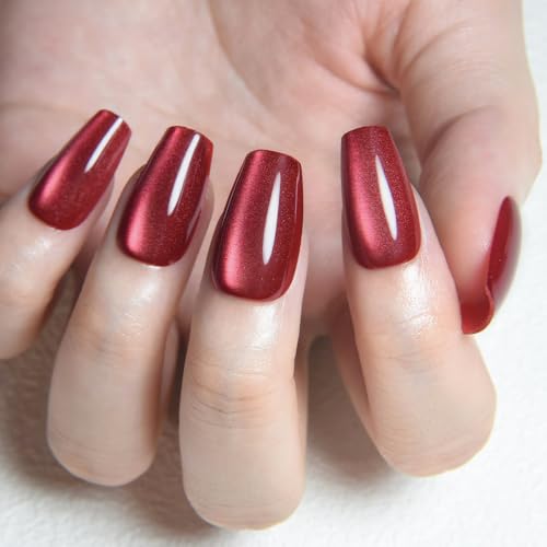 evpct Medium length coffin nails with a modern shade for daily wear.