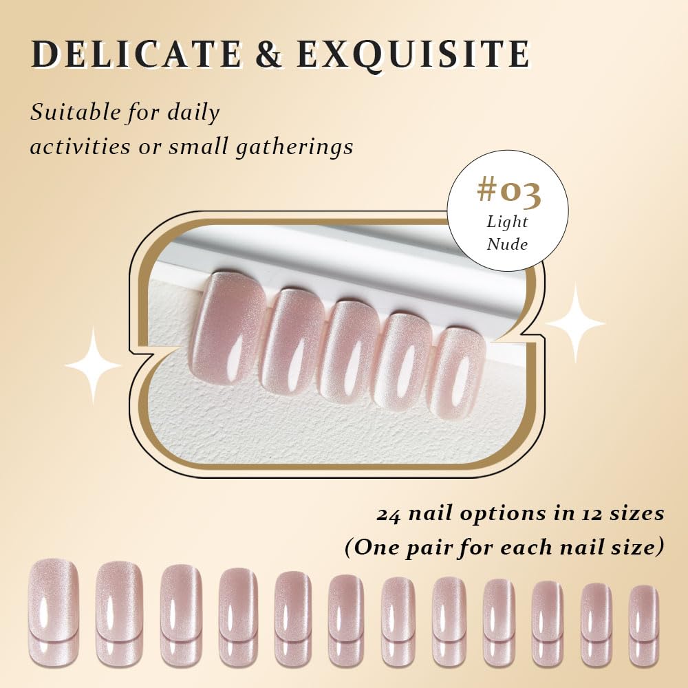 evpct 24 full-cover nails plus adhesive tabs for quick, secure application