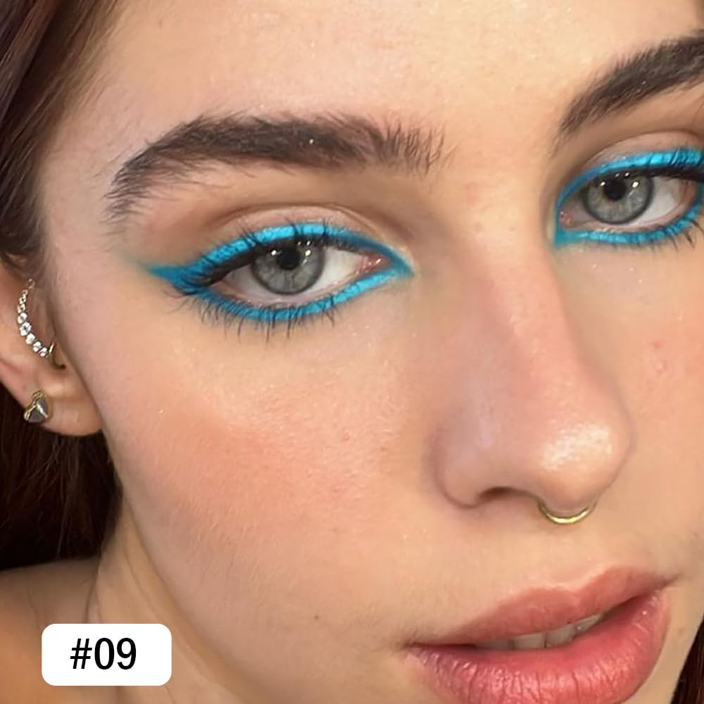 evpct navy glitter gel eyeliner for waterline, smooth application for sharp cat-eyes