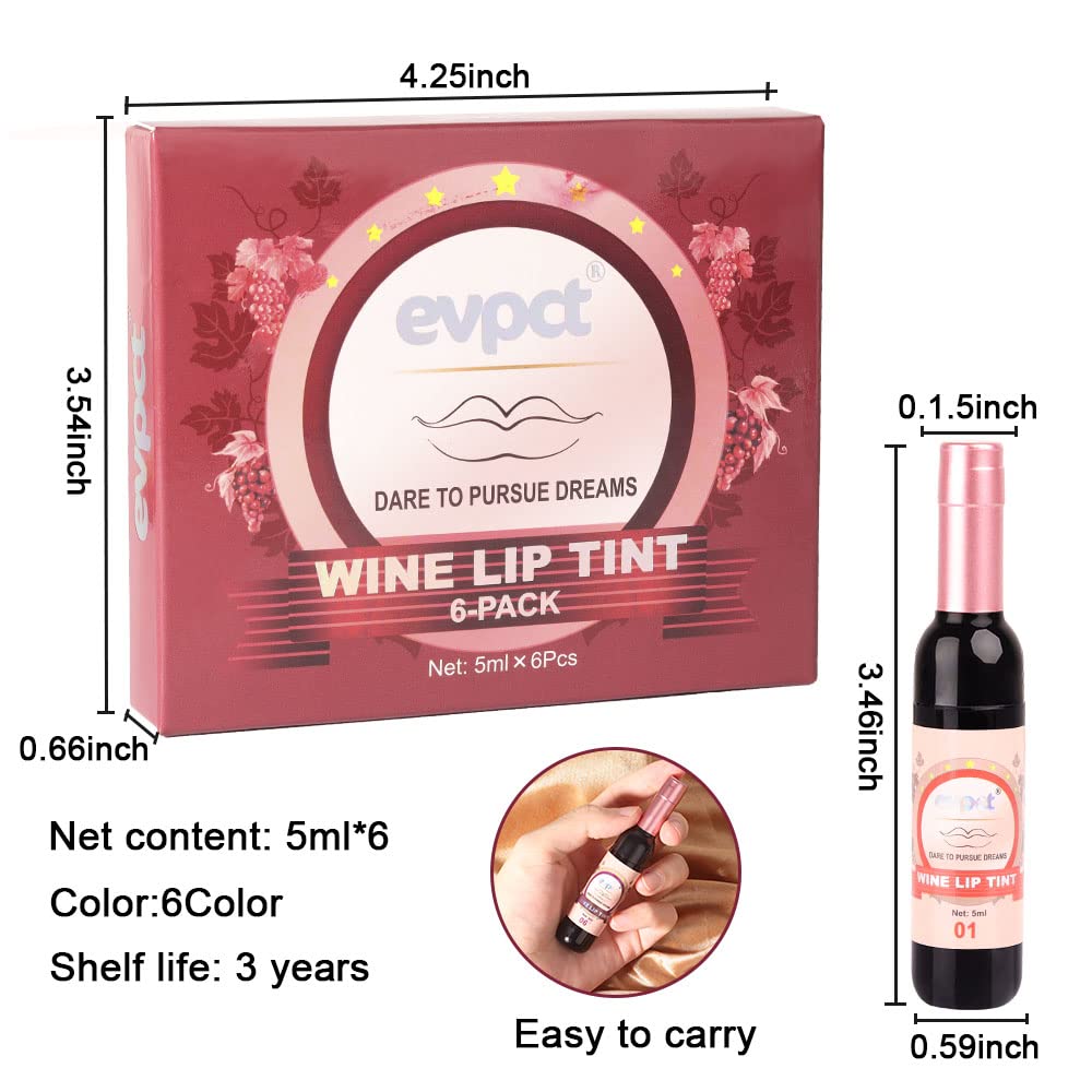 evpct non-transfer lip tint swatch on skin demonstrates transfer-free wear.
