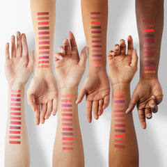 evpct non-transfer lip color application demonstrates high coverage and spill-free wear.