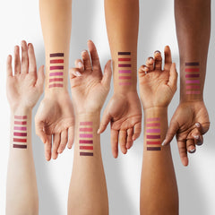 evpct nude-pink lipstick swatches show subtle everyday shades.