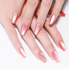 evpct Pink Cat Eye Coffin Nails provide salon-like finish for everyday wear.