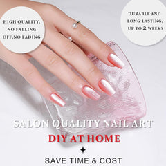 evpct Pink Cat Eye Coffin Press-Ons with secure fit across nail sizes.