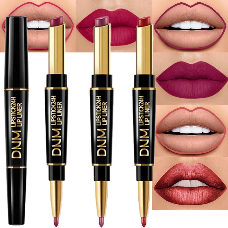 evpct plum purple lip liner and lipstick set delivers bold definition and color