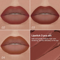 evpct pointed-tip lipstick enables precise definition for crisp edges.