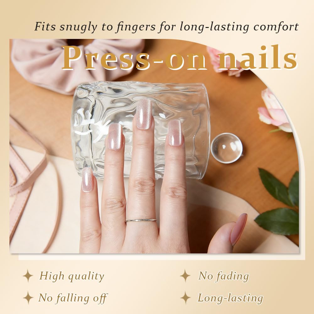 evpct Press-on nails kit includes file and cuticle stick for easy at-home manicure