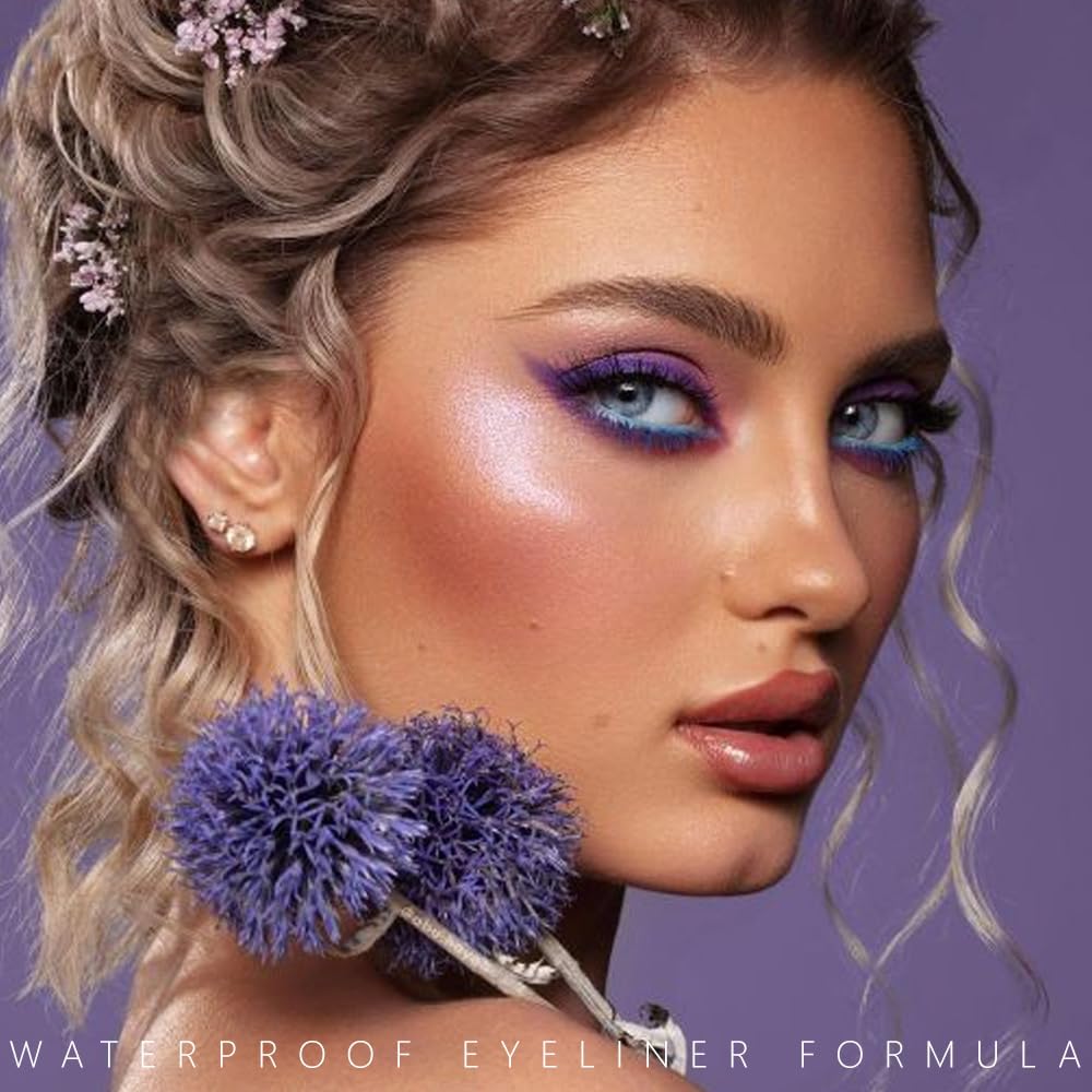 evpct purple eyeliner pencil swatch reveals deep violet color and smooth texture.