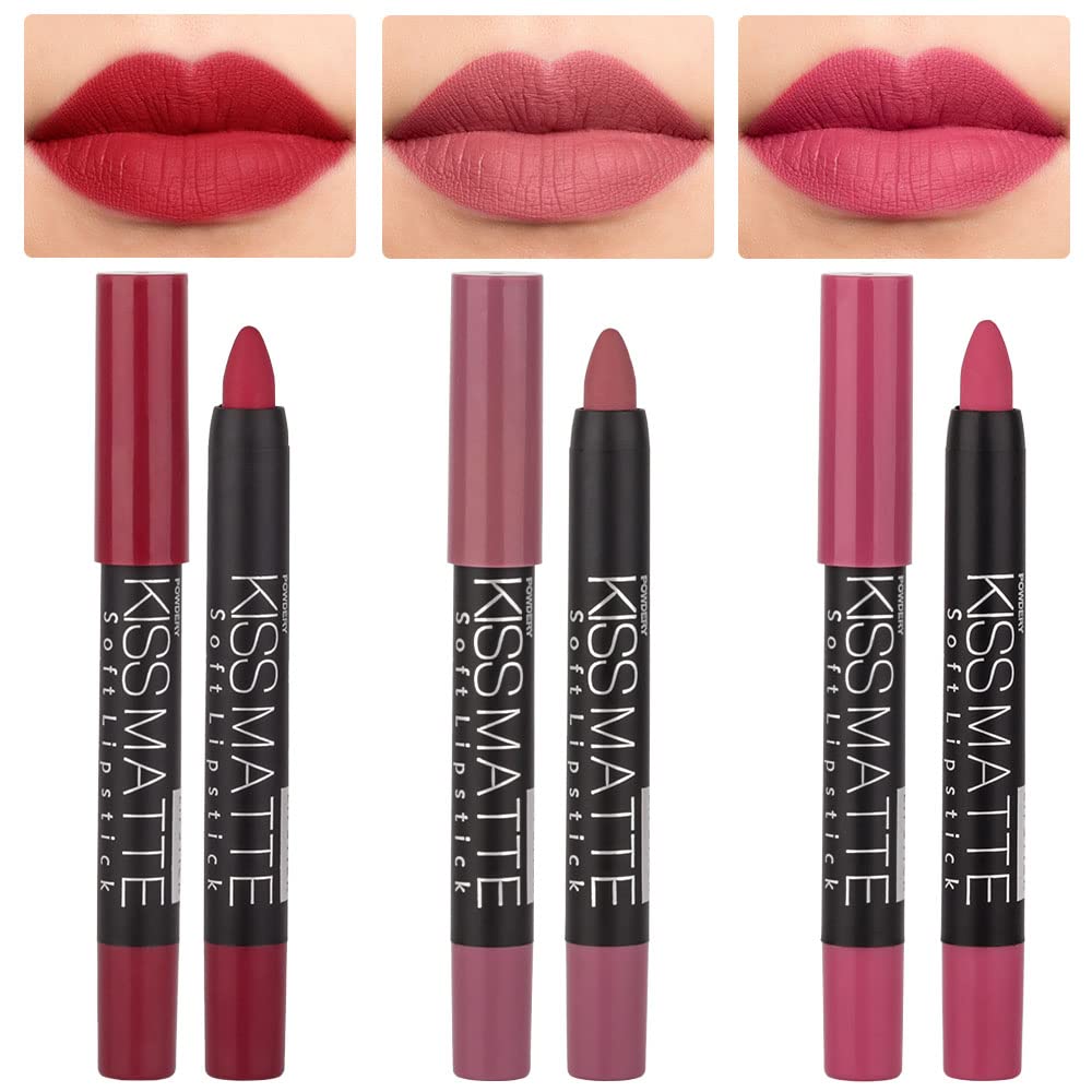 evpct Rub Red Rose Mauve Lipstick Set swatches for daily looks.