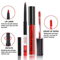 evpct Ruby Red matte lip liner applying to define lips