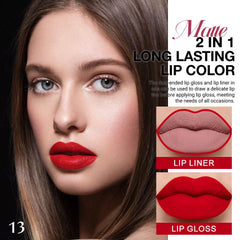 evpct ruby red matte lipstick swatch showing long-lasting, smudge-proof wear