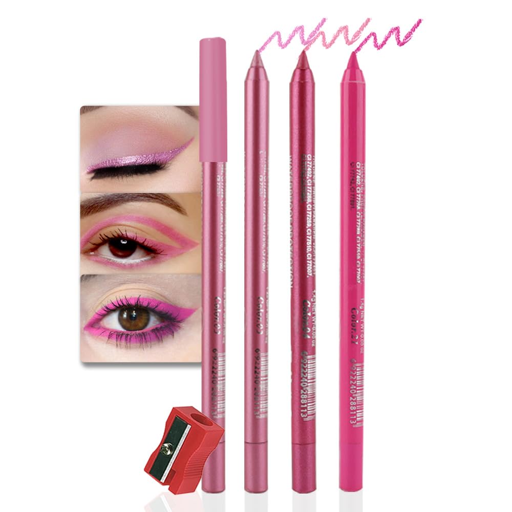 evpct Shimmer Pink eyeliner pencil for vivid color with smooth glide.