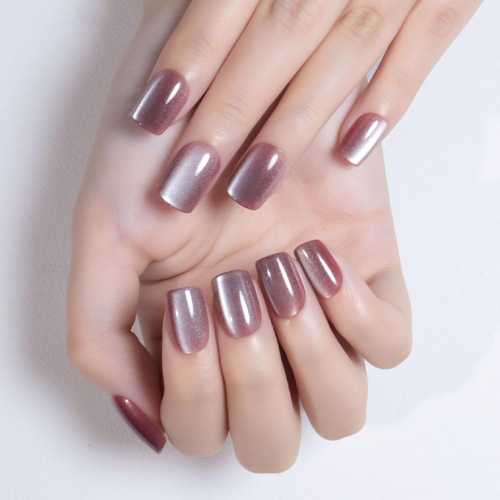 evpct Short Squoval Mauve nails offer comfortable daily wear.