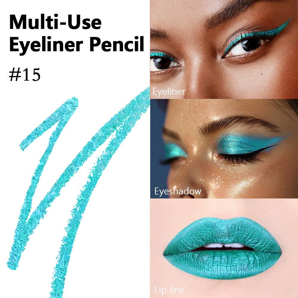 evpct Teal Eyeliner Pencil cat-eye precision for sharp, clean lines.