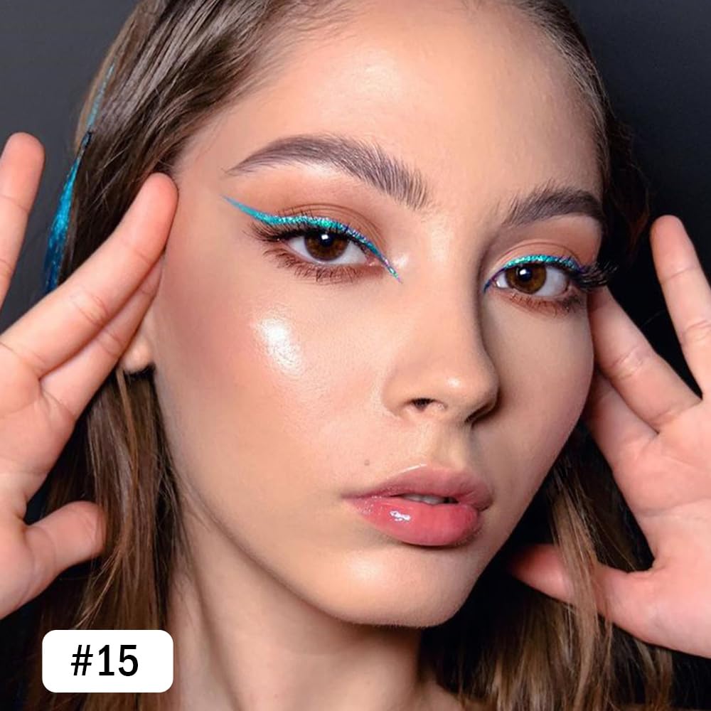 evpct Teal Eyeliner Pencil waterline application with smooth glide for precise lines.