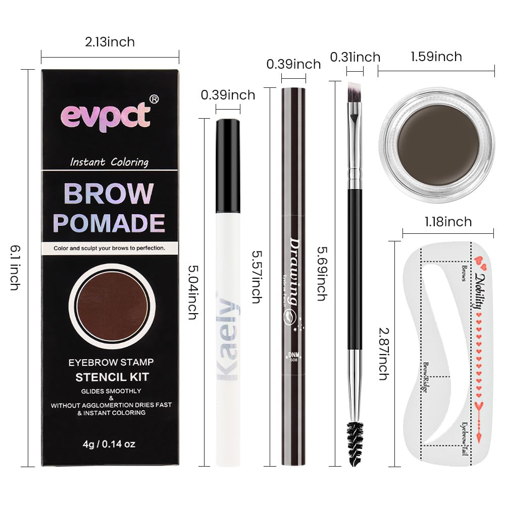 evpct ten-stencil set with versatile brow shapes for customization