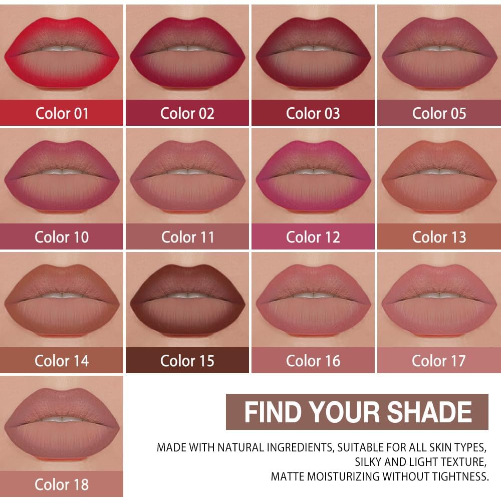 evpct Thirteen-shade collection spans nude to bold options.