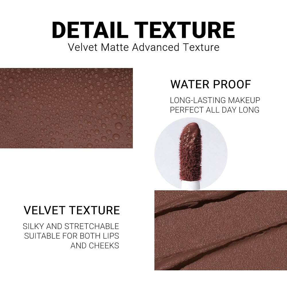 evpct velvet glossy finish lipstick application detail
