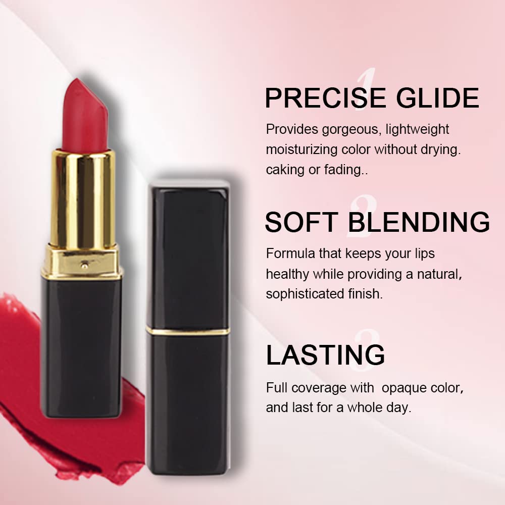 evpct velvet matte finish lipstick texture and smooth glide for even application.