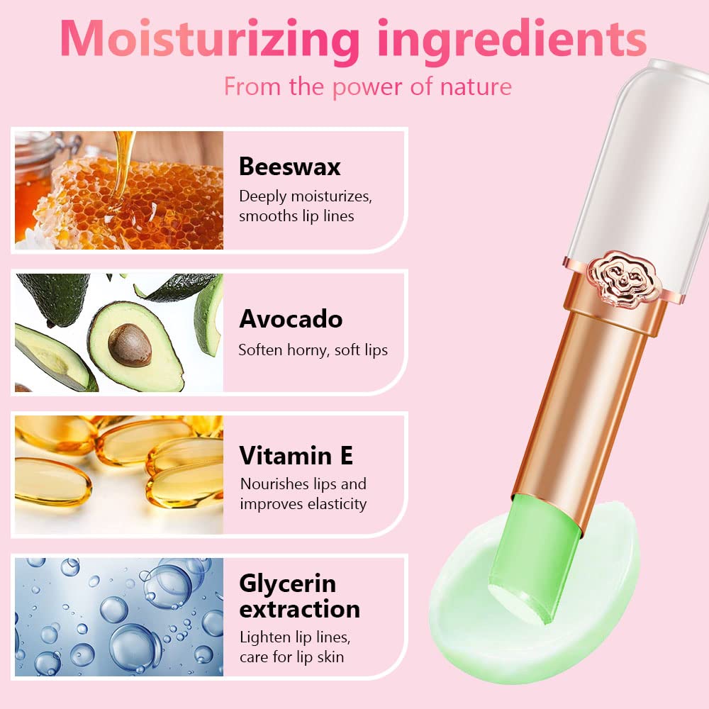 evpct long-lasting moisture lip balm nourishes lips and keeps color smooth.