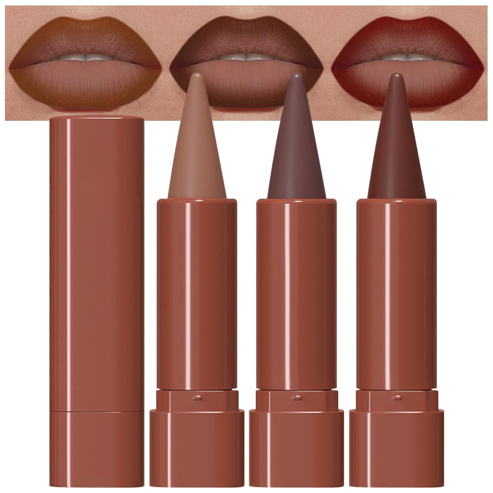 evpct warm brown maroon lipstick bullet for precise edge definition