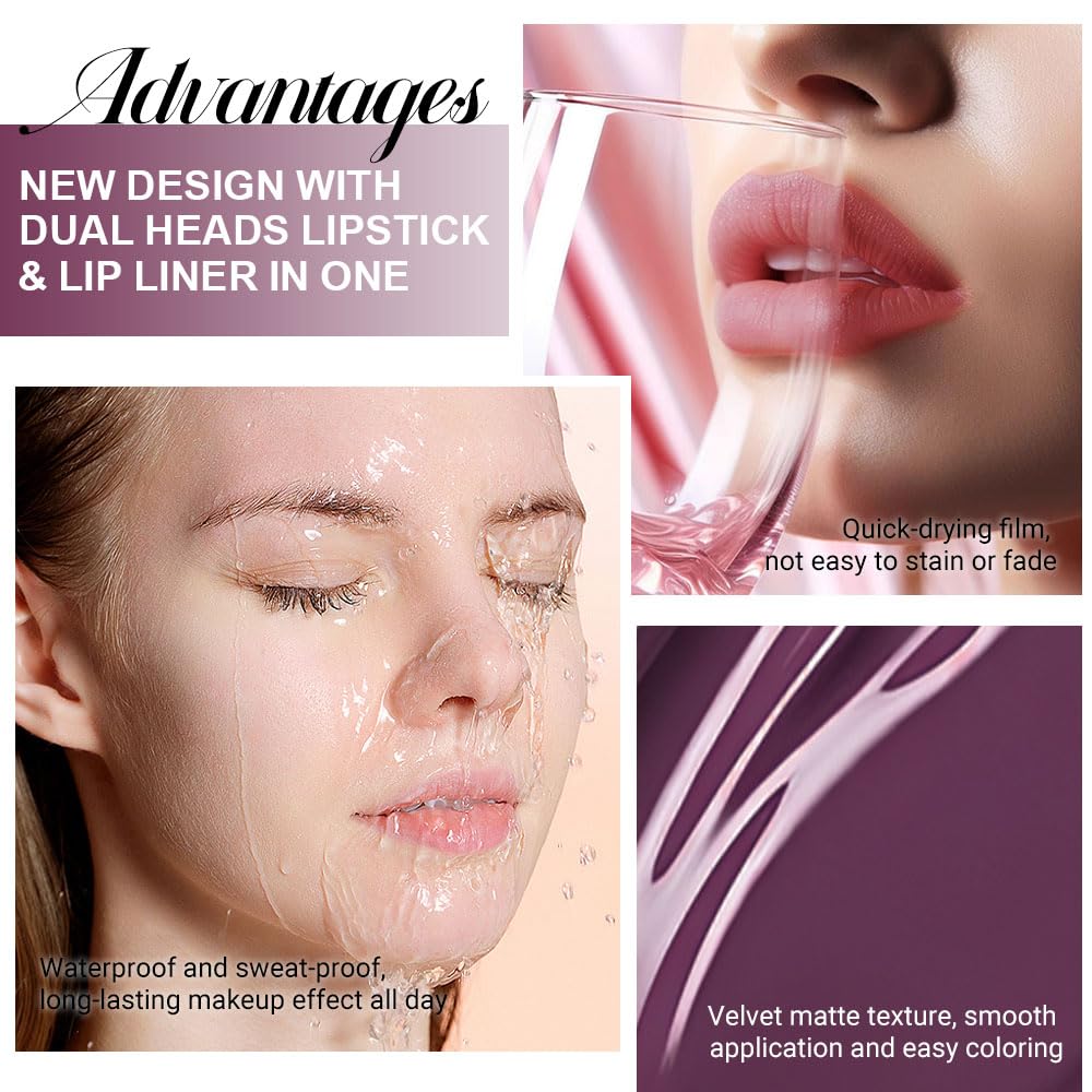 evpct waterproof, kiss-proof lipstick delivers a matte velvet finish without fading.