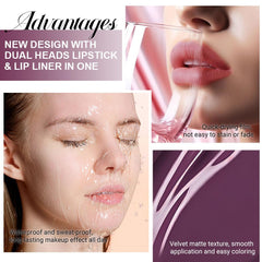 evpct waterproof, kiss-proof lipstick delivers a matte velvet finish without fading.