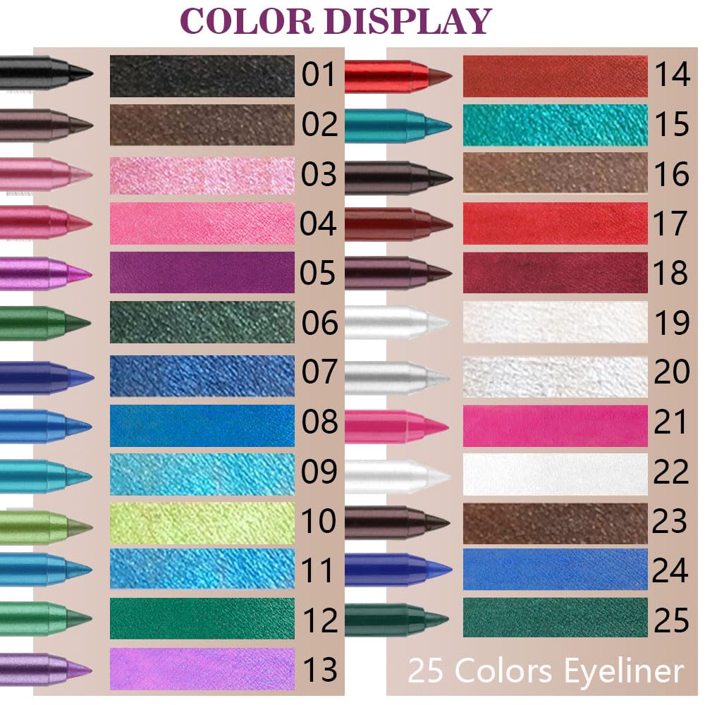 evpct Waterproof Long-Wear Eyeliner Pencils resist smudge all day.