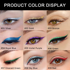 evpct waterproof metallic eyeliner swatch showing long-lasting shine