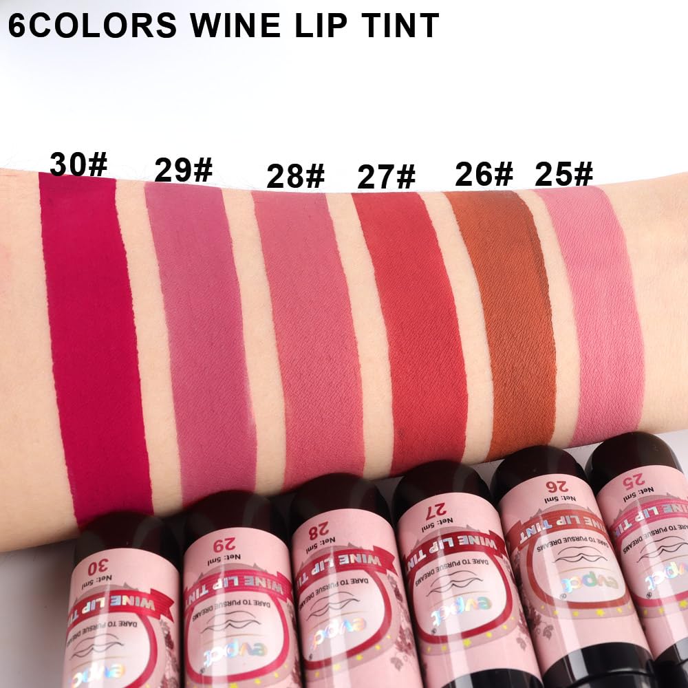 evpct Wine Lip Tint mauve pink shade offering elegant glow