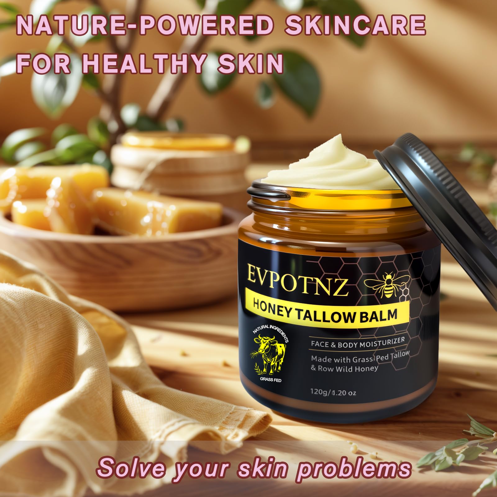 EVPOTNZ body application shows all-over hydration for dry skin.