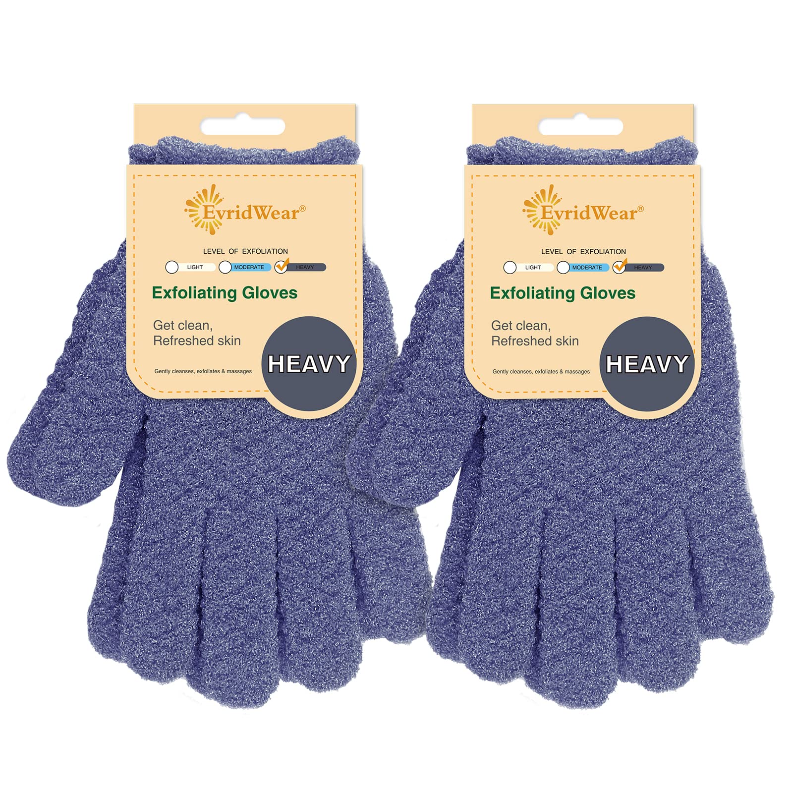 Evridwear exfoliating dual texture bath gloves pack for a spa-like shower and smoother skin.