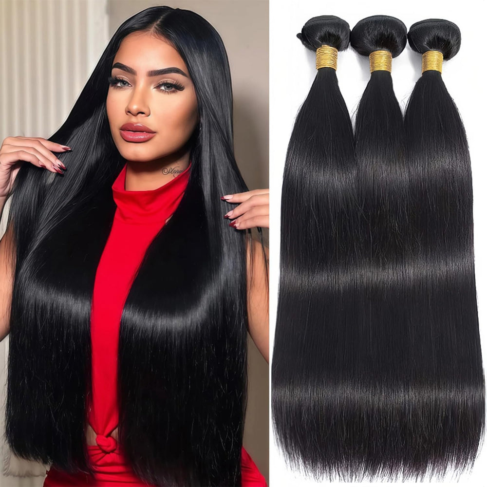EWOSS Brazilian straight bundles in packaging ready for easy sew-in